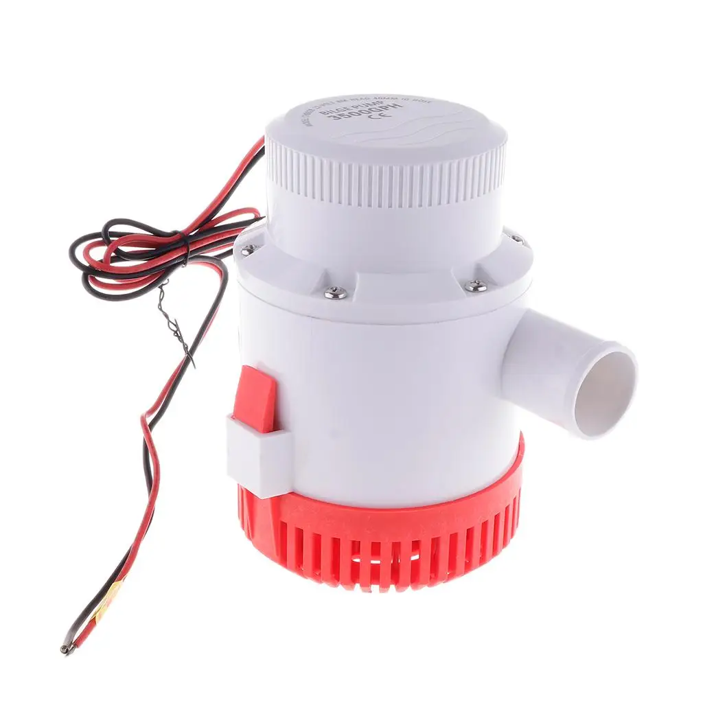 Marine Bilge Pump 12V High Flow Plastic Submersible Water Pump for Boat Marine Plumbing and Yacht