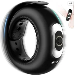 Anillo de bloqueo de neumáticos de silicona con vibración retardada para hombres, Circular de carga USB masturbador, estimulación de pareja, juguete sexual