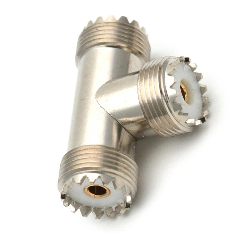 2025 New 1Pack PL-259 UHF Triple Connector UHF Female PL259 to Dual UHF Female SO239 ADAPTER RF COAXIAL CONNECTOR UHF T
