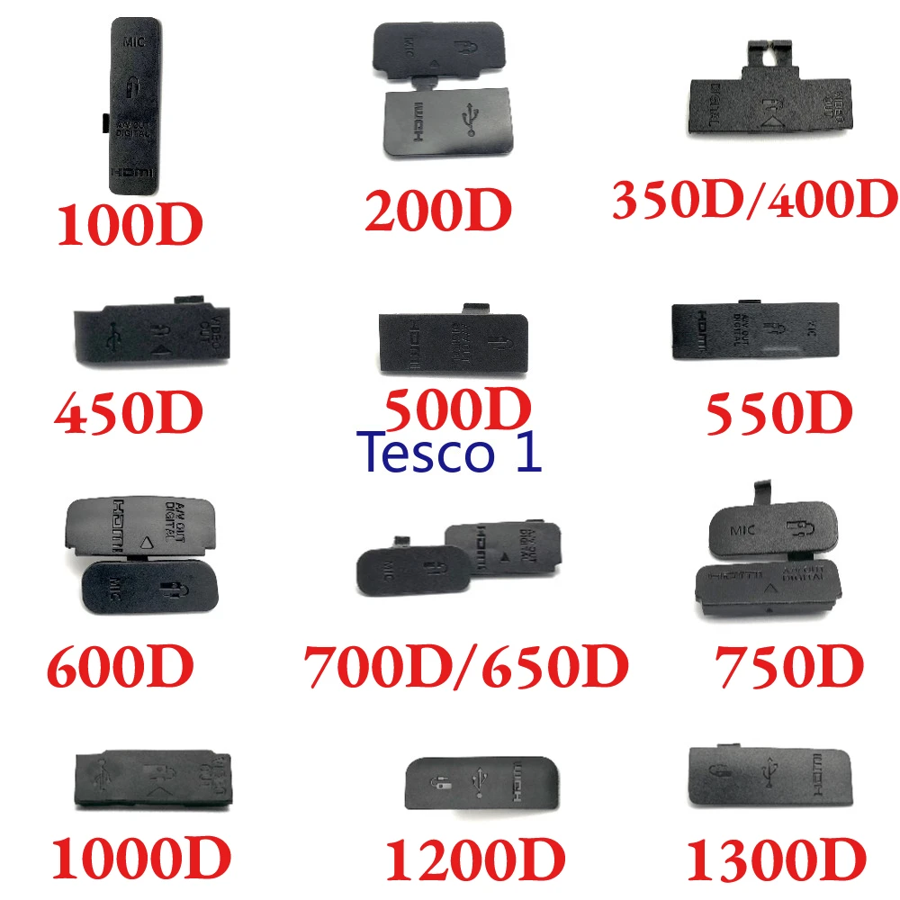 NEW For Canon EOS 100D 200D 350D 400D 450D 500D 550D 600D 700D 650D 750D 1000D 1200D 1300D USB HDMI-compatible/ MIC Rubber Cover