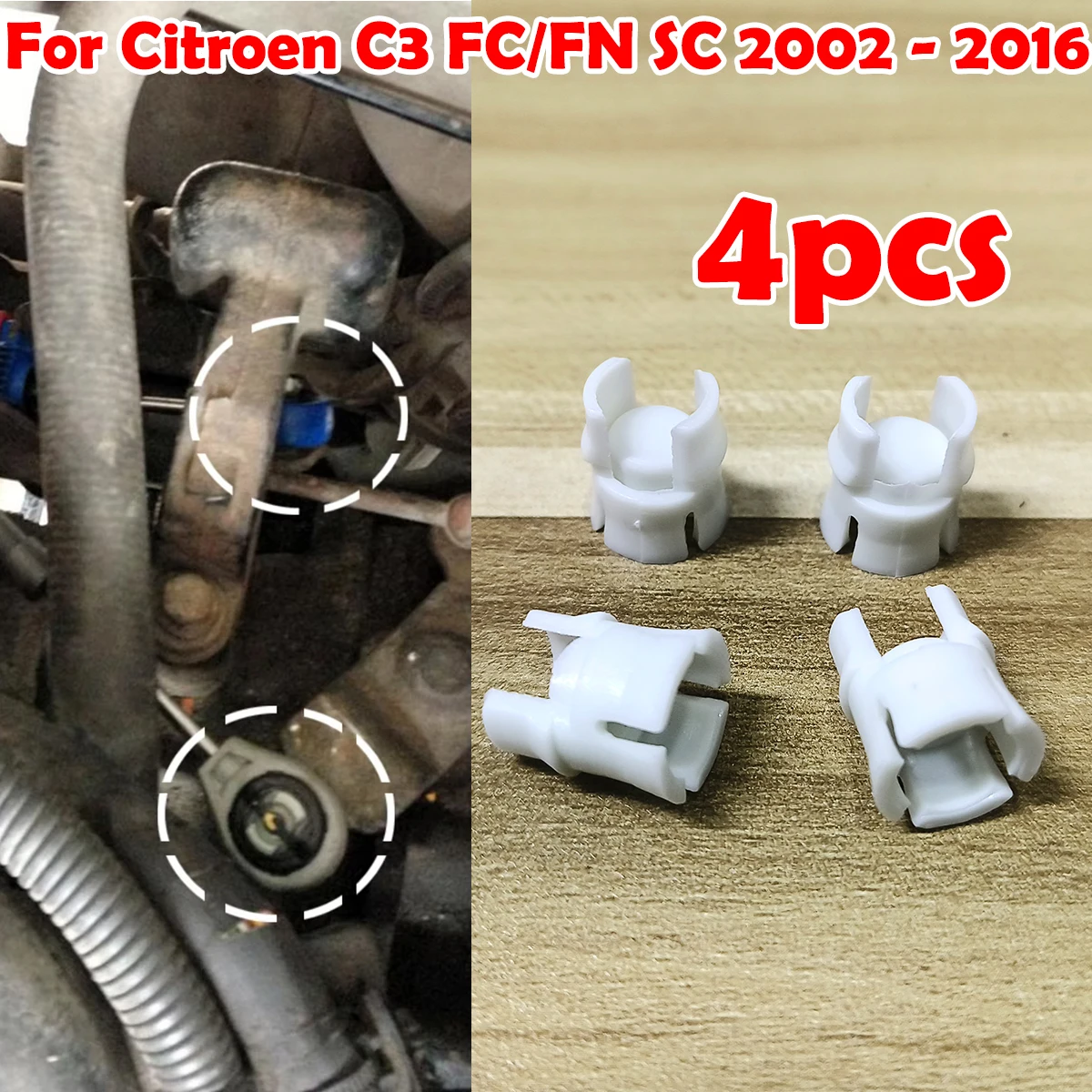 

4PC Gearbox Shift Cable Linkage Control Bushing For Citroen C3 FC/FN SC 2002 2003-2016 Gear Shifter Lever Selector End Rod Joint