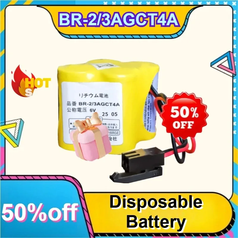 

BR-2/3AGCT4A 6V Backup Lithium Battery Black Plug for FANUC Machining Center