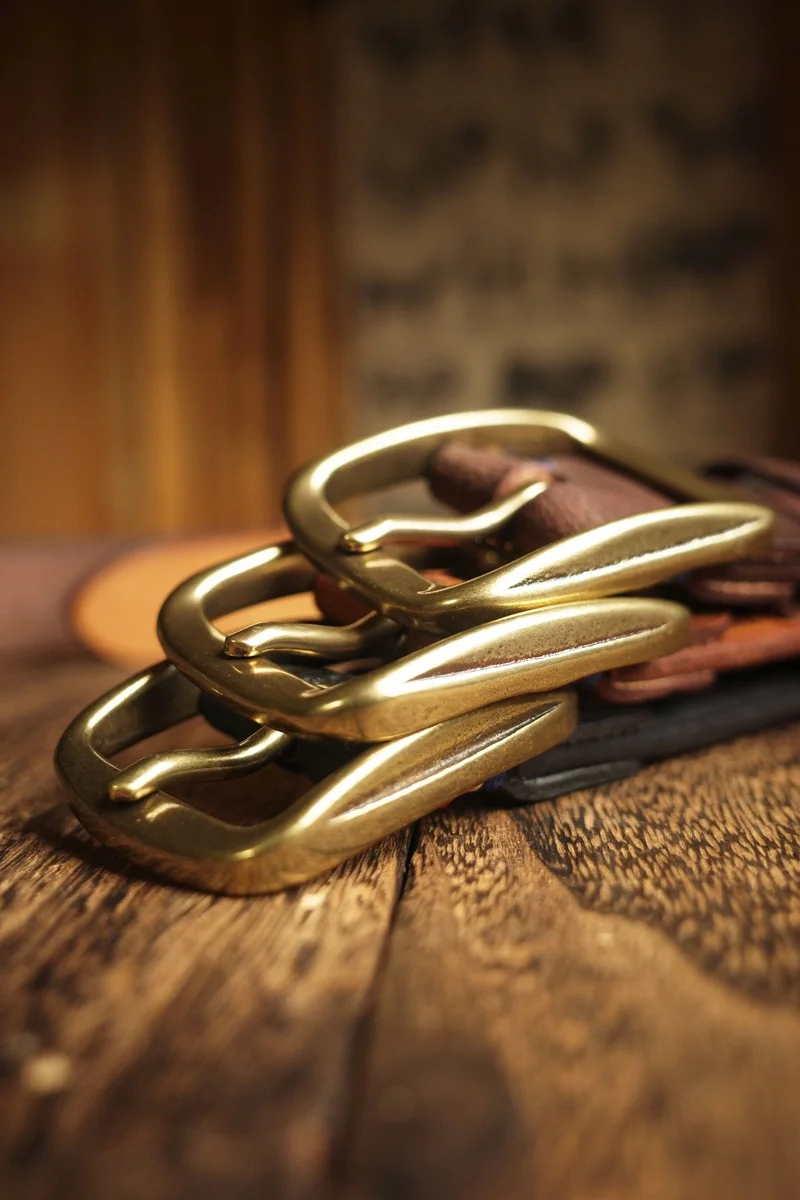 Men's Genuine Leather Casual Belt -Brass American-style Belt for Men- 1.5
