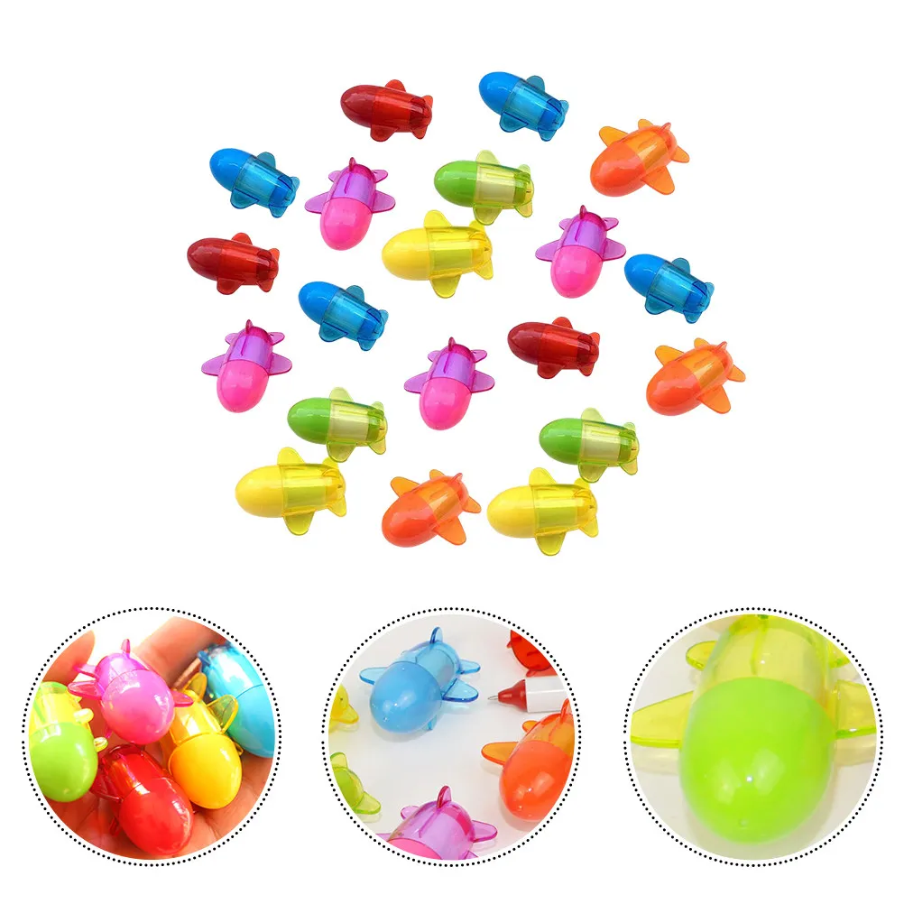 

20 шт. выдвижных шариковых ручек с мультяшным дизайном в виде самолета, очаровательные ручки конфетных цветов для друзей, семьи, в качестве призов и для промоакций