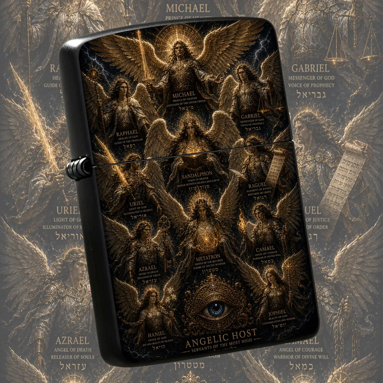 Vintage Exquisite Angelic Host Themed Lighter, Full-Print Archangels Decor, Ideal for Daily Use, Outdoor Emergency, Home Candle Lighting, Unique Collectible Gifting Piece for Any Occasion A Humorous A A Humorous And Interesting Lighter