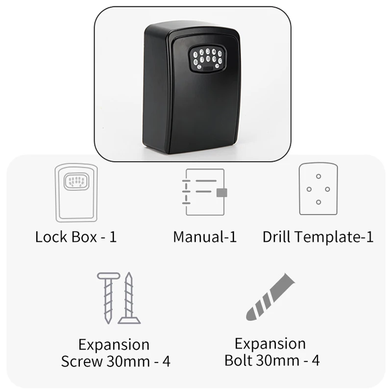 Caja de Seguridad con cerradura de llave inteligente Tuya, caja de seguridad de aleación de aluminio montada en la pared, resistente a la intemperie con código, almacenamiento de llaves, interior y exterior