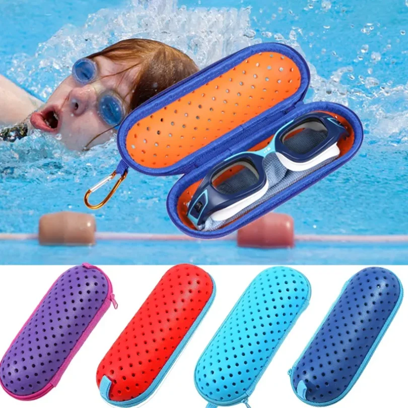

EVA Soft Swimming Glasses Organizer Protector Glasses Case Swimming Gear Breathable Drainage Hole Portable Goggles Cover