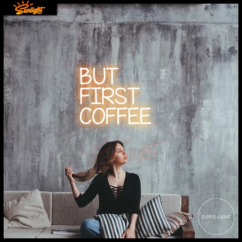 But First Coffee Shop Neon Sign, Coffee Neon Sign, Cafe Decor, Handcrafted Light Sign, Neon Sign Cafe, Coffee Shop Cafe