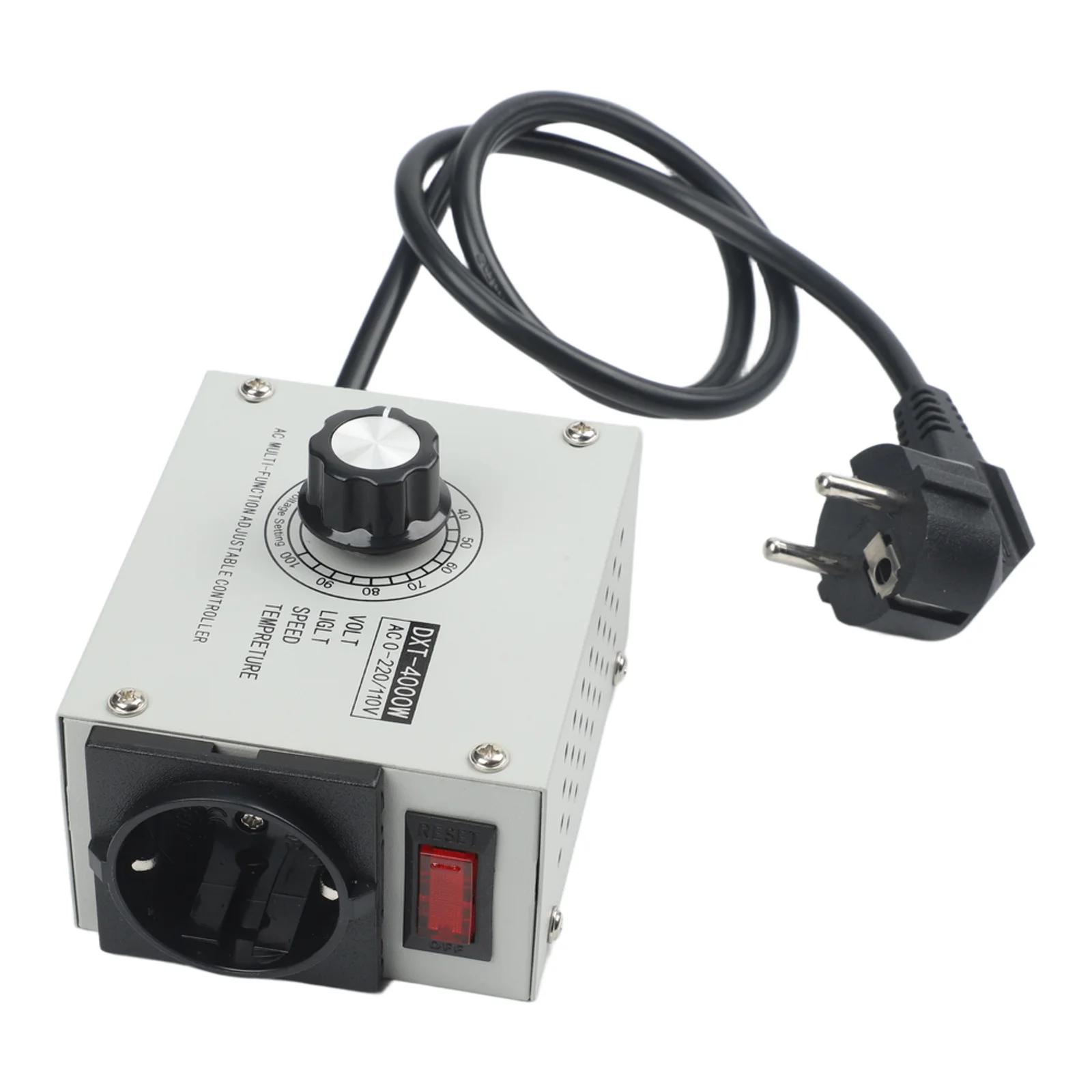 Multifunctional Adjustable Voltage Regulator Temperature Control Grey 4000W AC Controller Compact Size Overload for protection