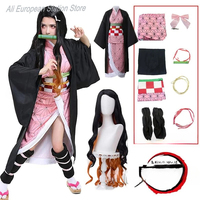 Nezuko Cosplay Kamado Nezuko Cosplay Costume Anime Uniform Adult Kids Halloween Clothes for Women