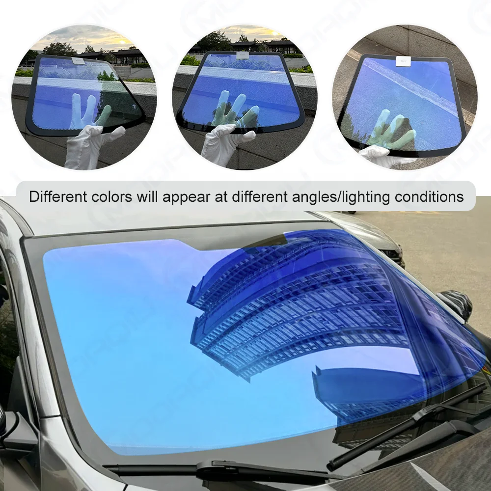 الجملة الحرباء ويندوز تينت فيلم الإطارات الأرجواني VLT 75% اللون تغيير رؤية فائقة الوضوح سيارة الشمسية 2mil الحرباء تينت فيلم #3