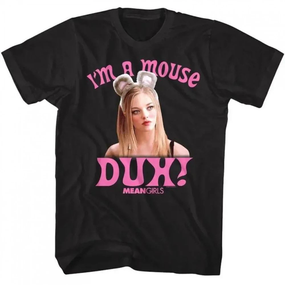 Mean Girls Movie T-Shirt for Men Karen Mouse Graphic Tee Iconic I'm A Mouse Duh Quote Casual Loose Fit Shirt