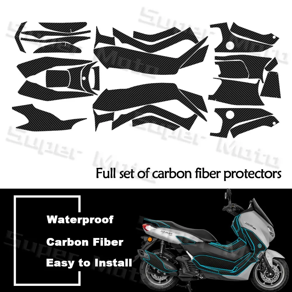 For Nmax155 nmax155 Scooter Motorcycle Carbon Fiber Sticker Full Body Rubber Fairing Protect Decal Accessories Waterproof