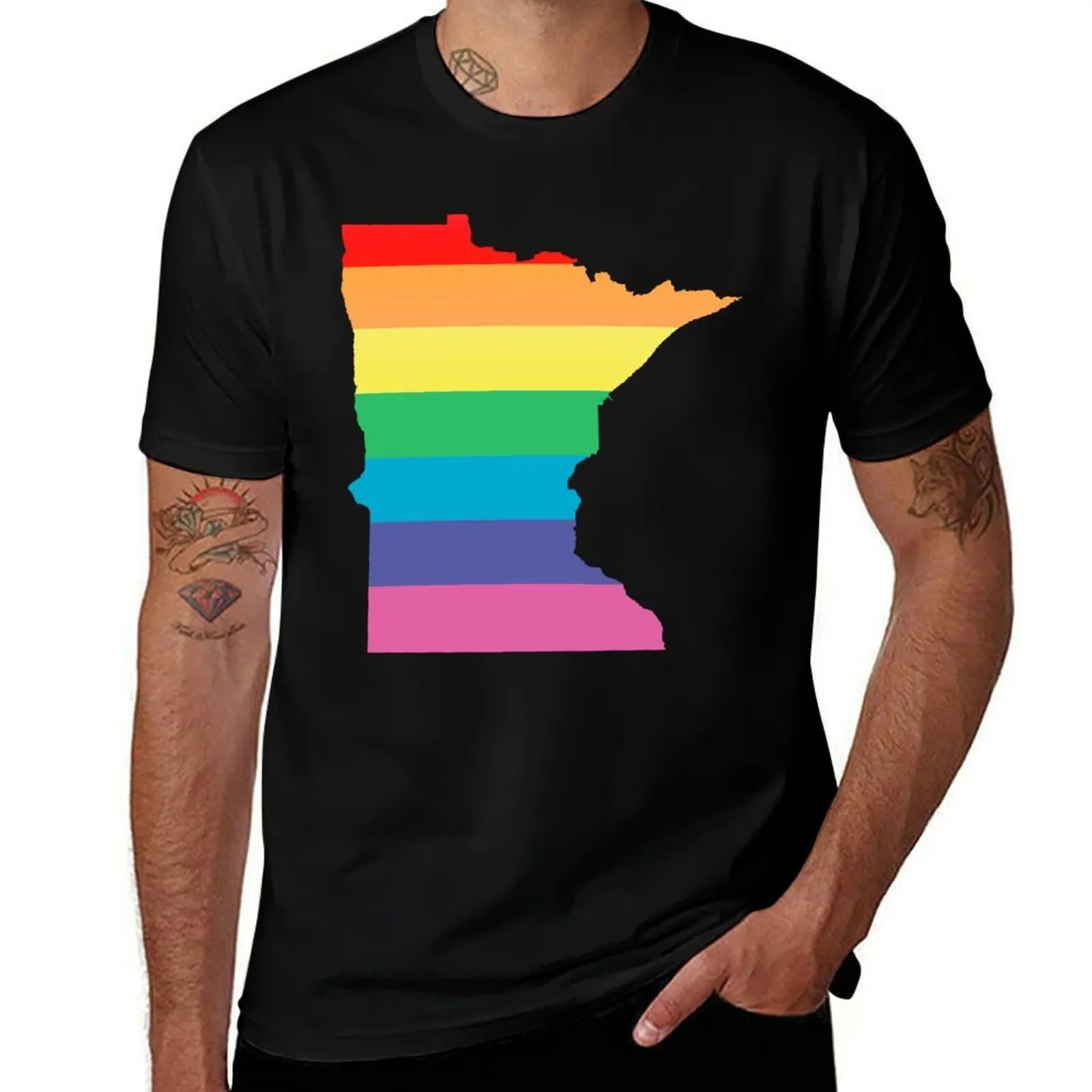 rainbow minnesota T-Shirt t shirt man casual T-Shirt