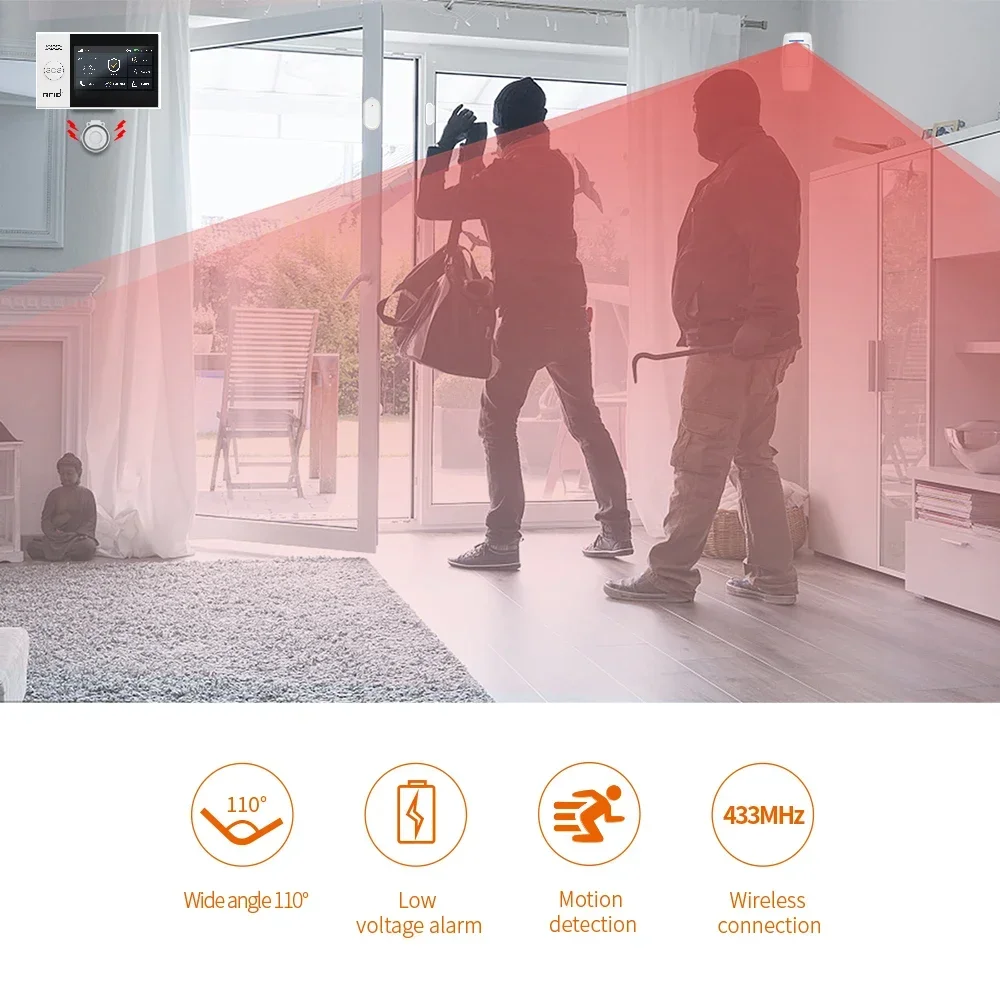wofea wireless PIR infrared sensor motion detector 433mhz 1527 Type 3V power use for home security alarm