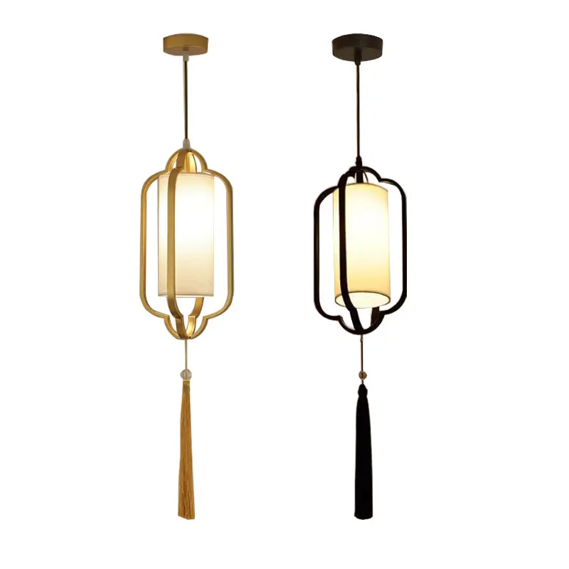 New Fabric Pendant Light with Tassel Decoration Single Head Lamp Bar Counter Dining Hall Entrance Hall Bedroom Bedside Lighting