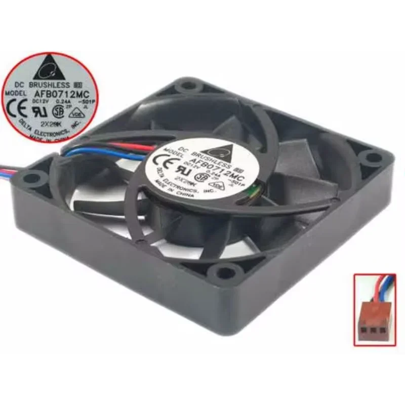 

Delta Electronics AFB0712MC S01P Server Cooling Fan DC12V 0.24A 70x70x15mm 3-Wire