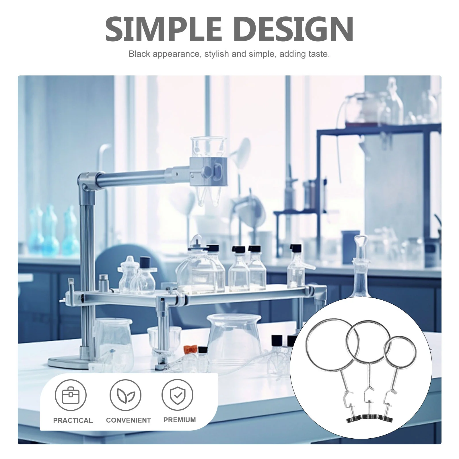 3 Pcs Corner Clamp Iron Ring Experimental Equipment Flasks Laboratory Stand Clamps Rings Vice