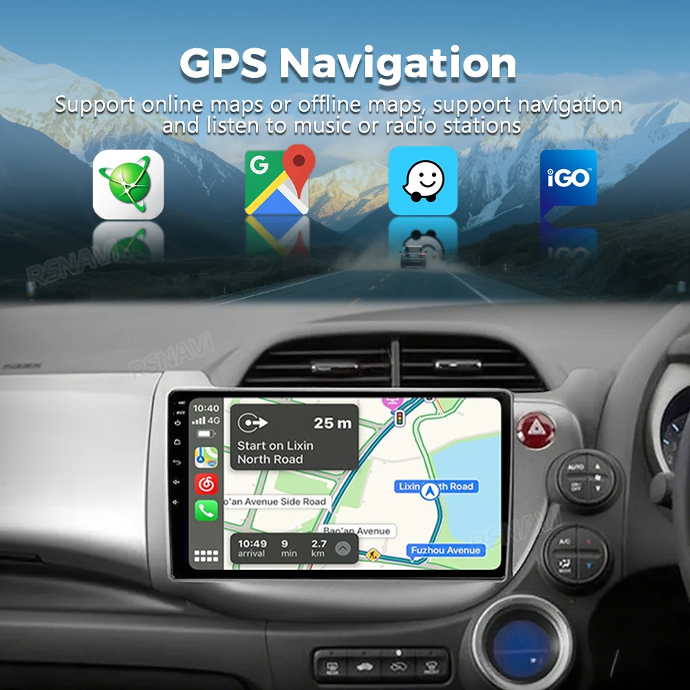 Android 16 Carplay Auto WIFI+4G Car Radio Multimedia Player For HONDA FIT JAZZ 2007-2013 RHD Autoradio GPS Stereo 2din Head Unit - view 4