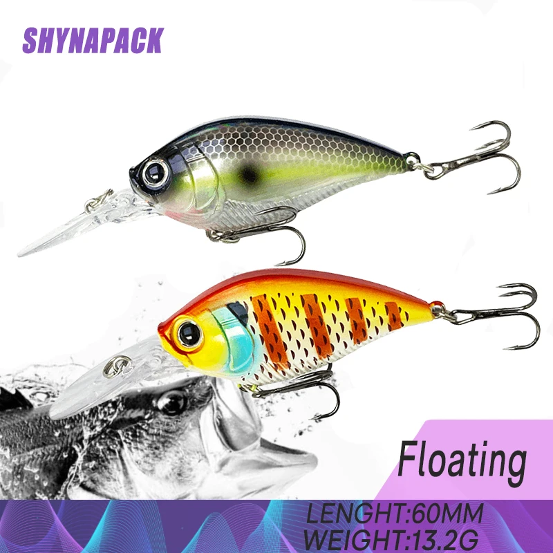 Crankbait con manivela, señuelo duro y anzuelos triples - imagen 2