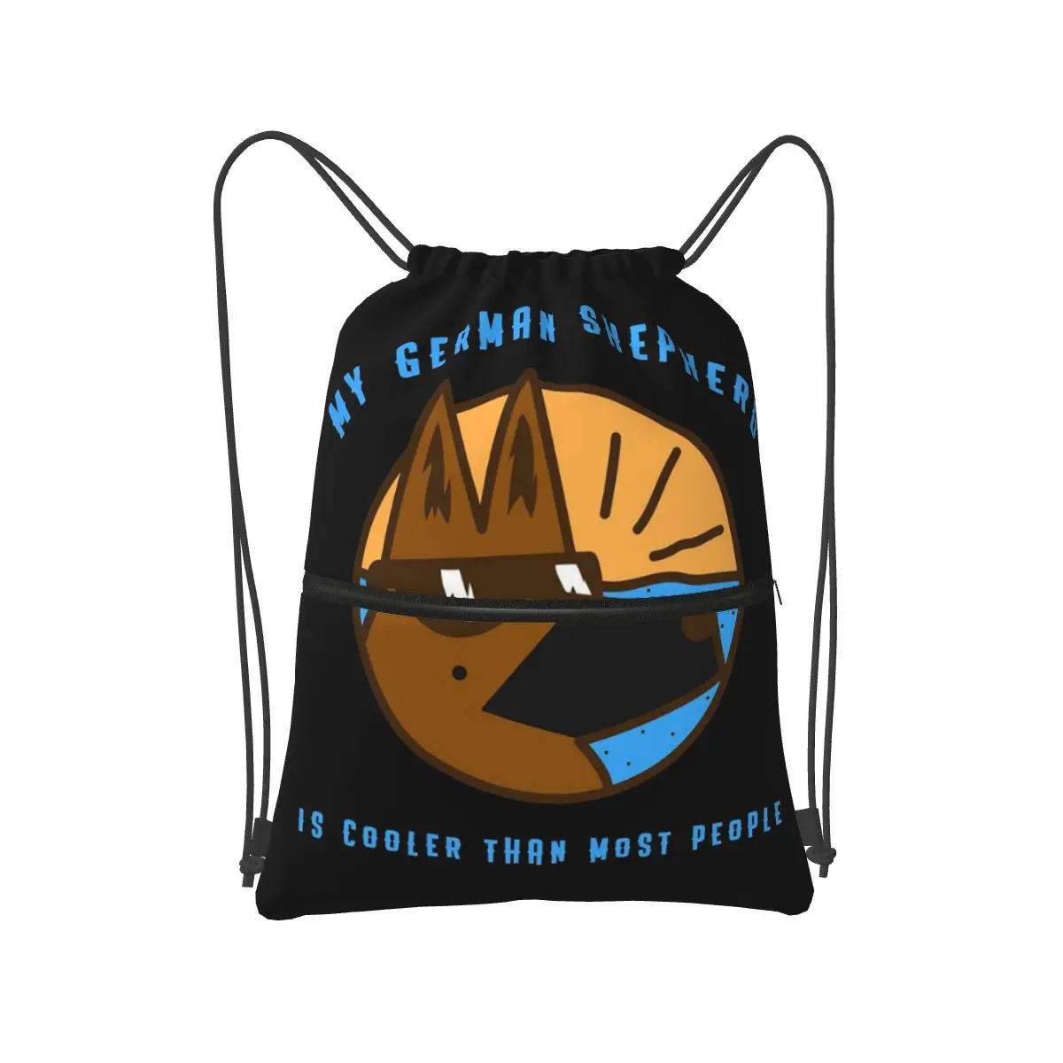 My German Shepherd Dog Is Cooler Backpacks Multi-function Drawstring Bags Sports Bag Book Bags for Man Woman Students