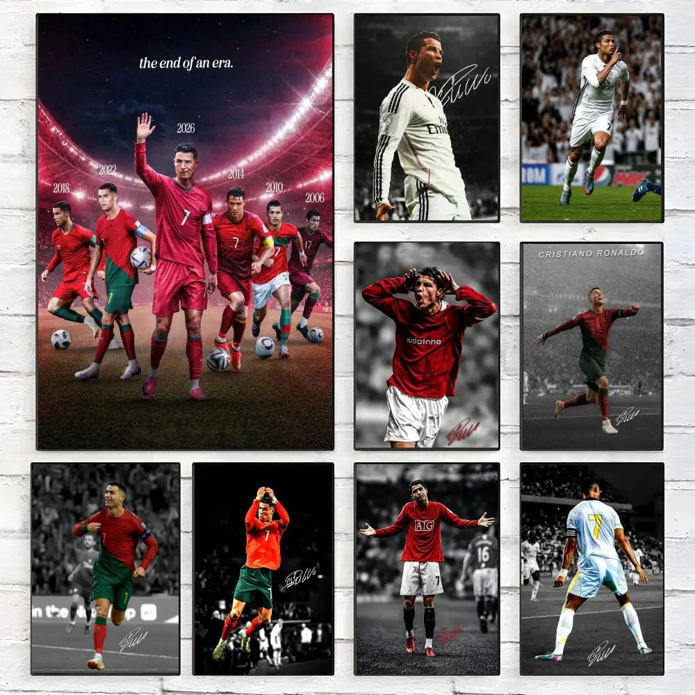 Football Star C-CR7 C-Cristiano R-Ronaldo Poster Trendy Aesthetic Wall Art high-end Bedroom Home Cafe Decor