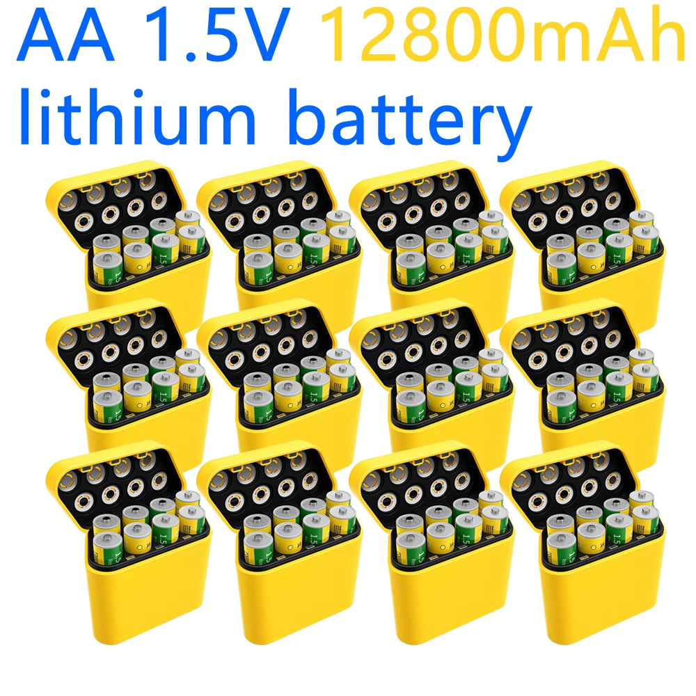 

Зарядное устройство для литиевых батарей AA с LED-дисплеем, 1.5V, умный флип-кейс для зарядки, 8 слотов