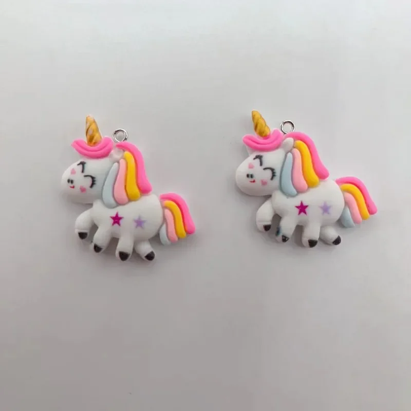 10pcs/lot Enamel Charms Rainbow Unicorn Pendants For DIY Handmade Earrings Bracelets Necklaces Jewelry Making Crafts Accessories