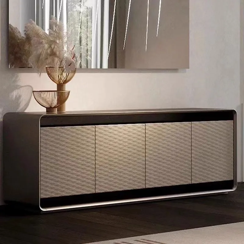 Entrance cabinet high-end minimalist tea cabinet model room decoration villa large flat floor advanced dining side cabinet