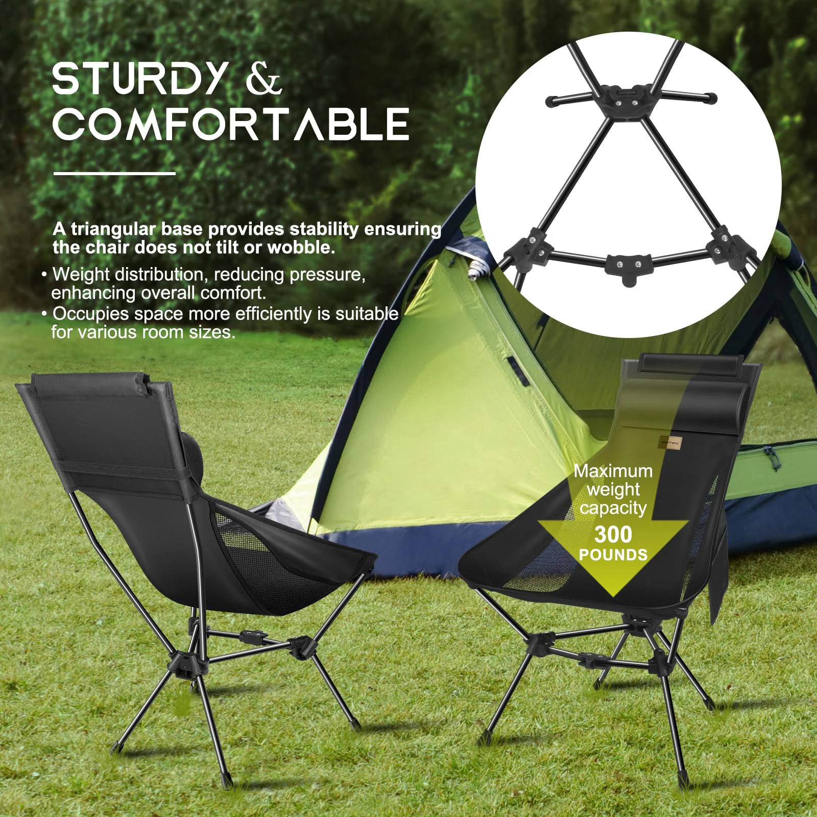 WESTTUNE Camping Moon Chair Ultralekkie składane krzesło wędkarskie z zagłówkiem do relaksu Składane meble podróżne Piknik