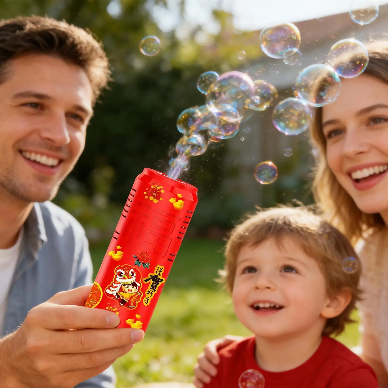 New Year Fireworks Bubble Machine Atmosphere Toys Colorful Lighting Sound Effects For Party Birthday Outdoor Garden Accessories
