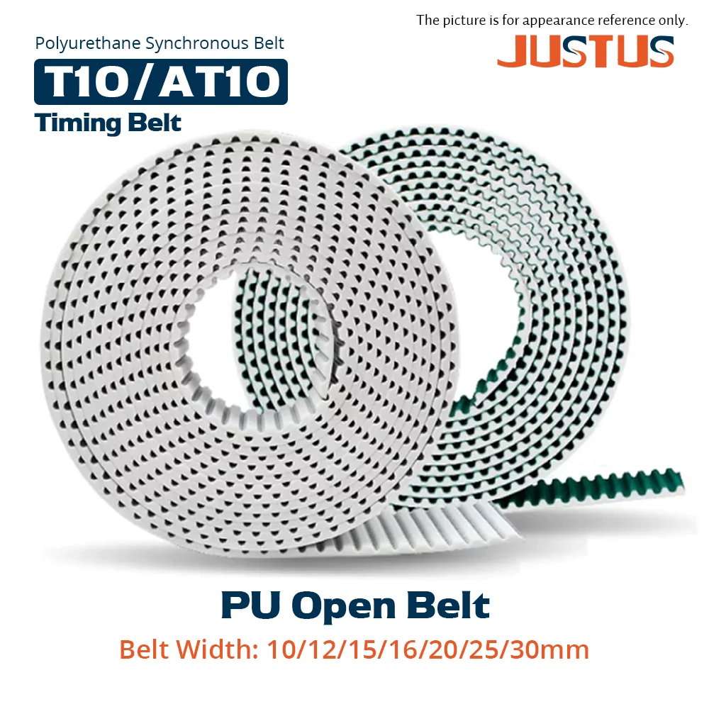 T10 AT10 PU Open Timing Belt Steel Wire Core 10/12/15/16/20/25/30mm For Elevator Robot Manipulator CNC 3D Printer