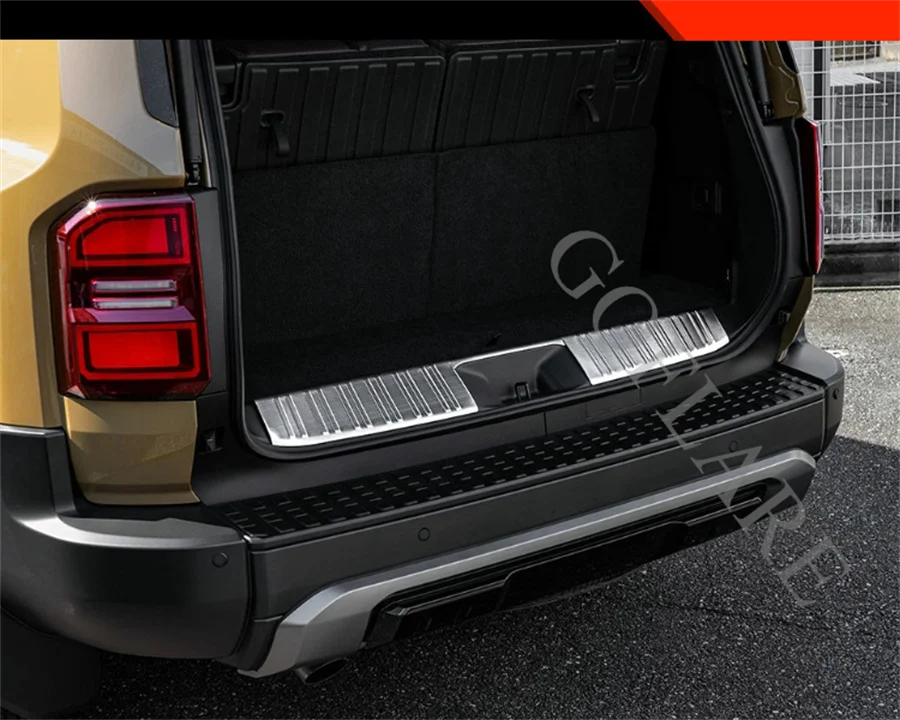 لتويوتا لاند كروزر LC250 برادو 2024 عتبة الباب الخلفي واقي حماية الجذع معدات الحماية غطاء ألواح فقي اكسسوارات السيارات
