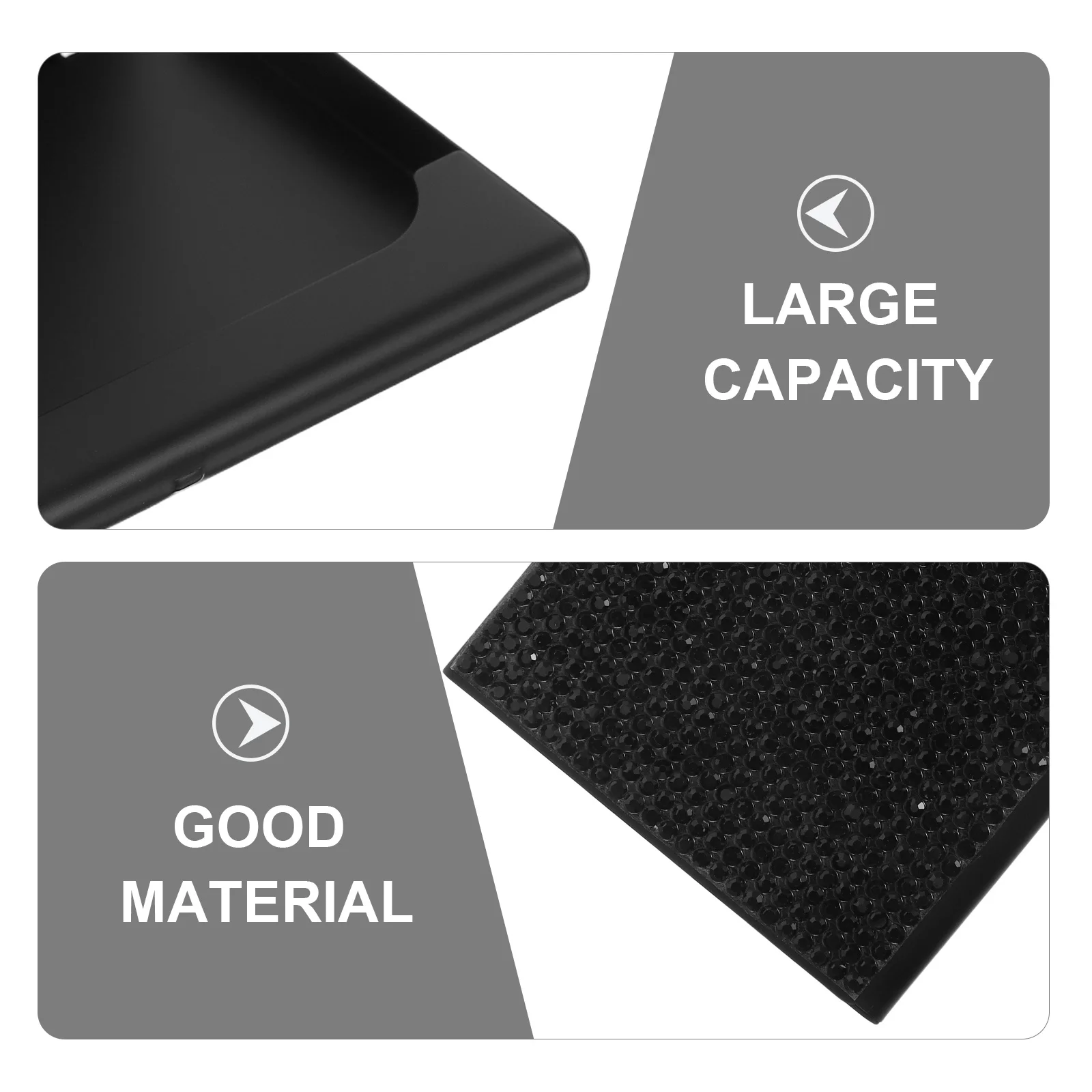 حامل بطاقات عمل أنيق من سبائك الألومنيوم مع حافظة بطاقات معدنية بأحجار الراين لجيب المحفظة، سعة تخزين كبيرة للبطاقات