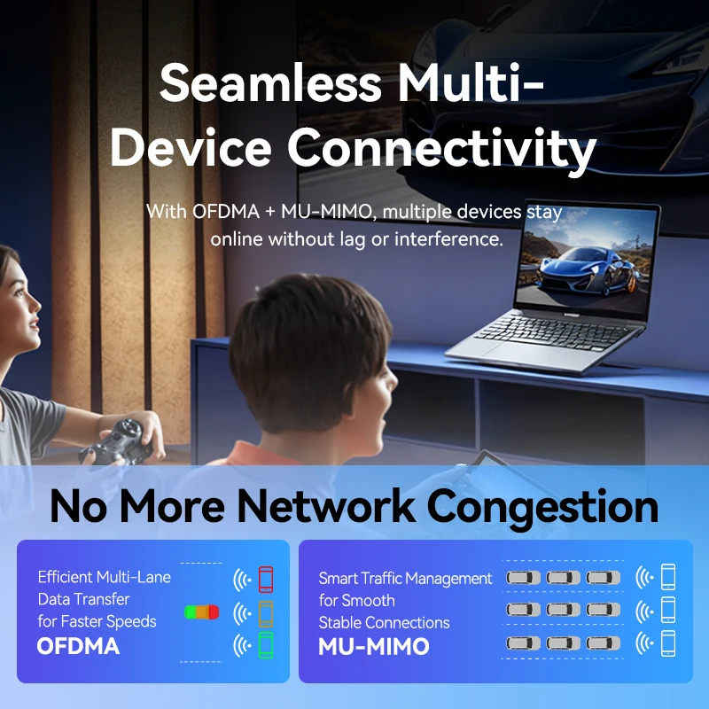 Vention USB WiFi Adapter for PC Laptop 600Mbps 90 270 Degree 5G&2.4G Antenna Wireless USB Network Card for Mouse Keyboard