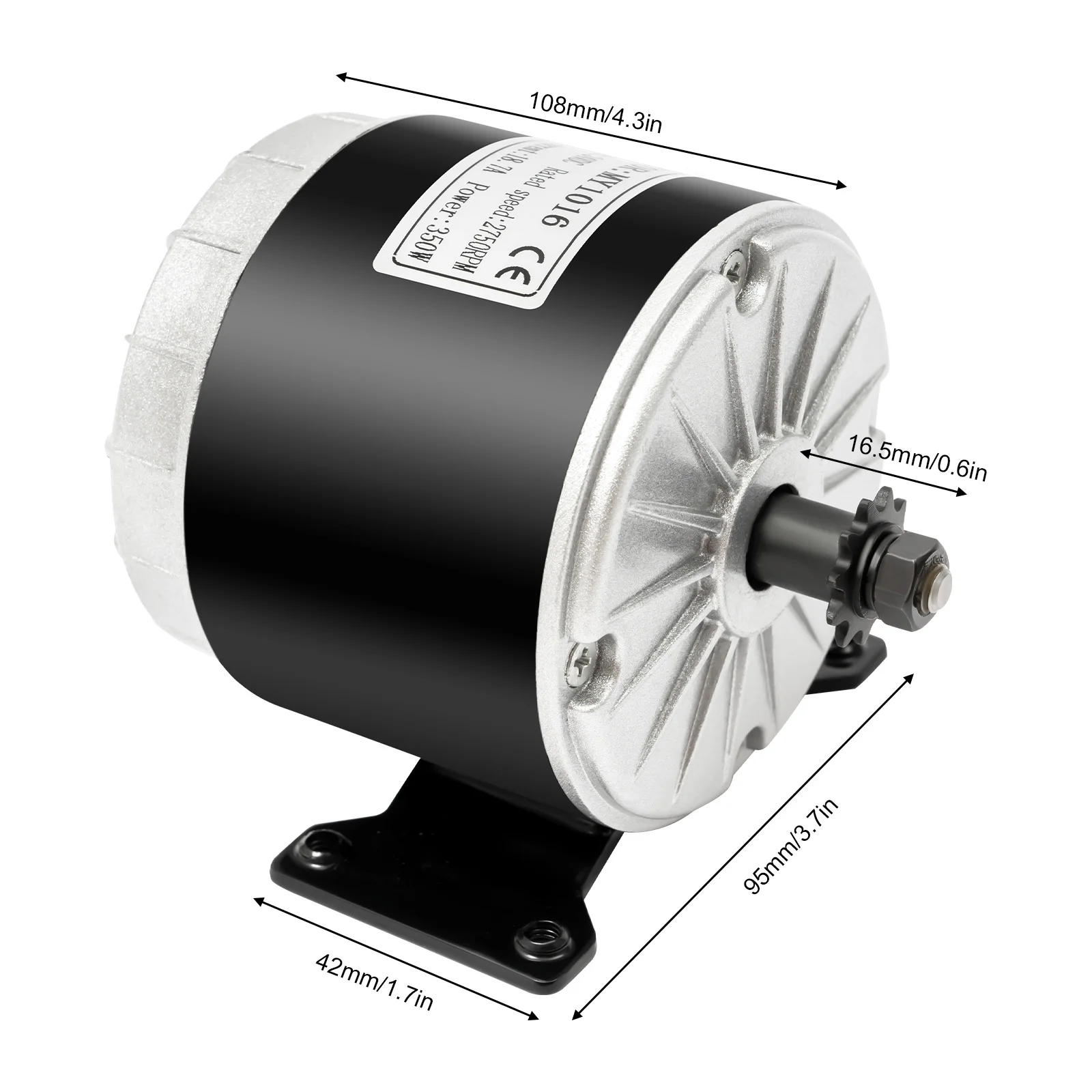 24V 350W Electric Reversible Motor for Wind Turbine Scooter MY1016