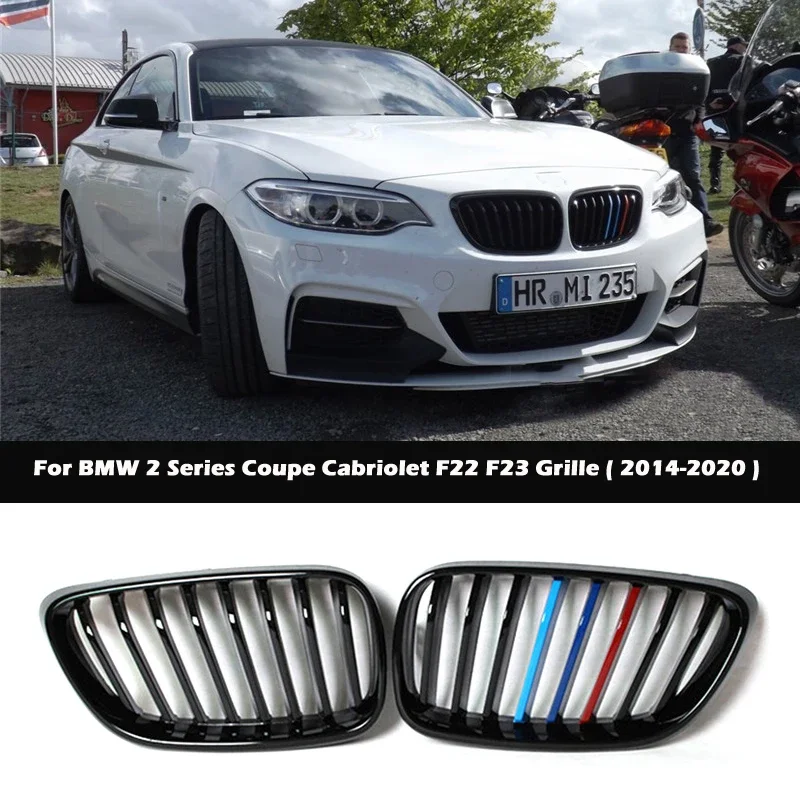 

One line ABS Bumper Kidney Carbon fiber Grille For BMW 2 Series Coupe Cabriolet F22 F23 2014-2020 Auto Replacement