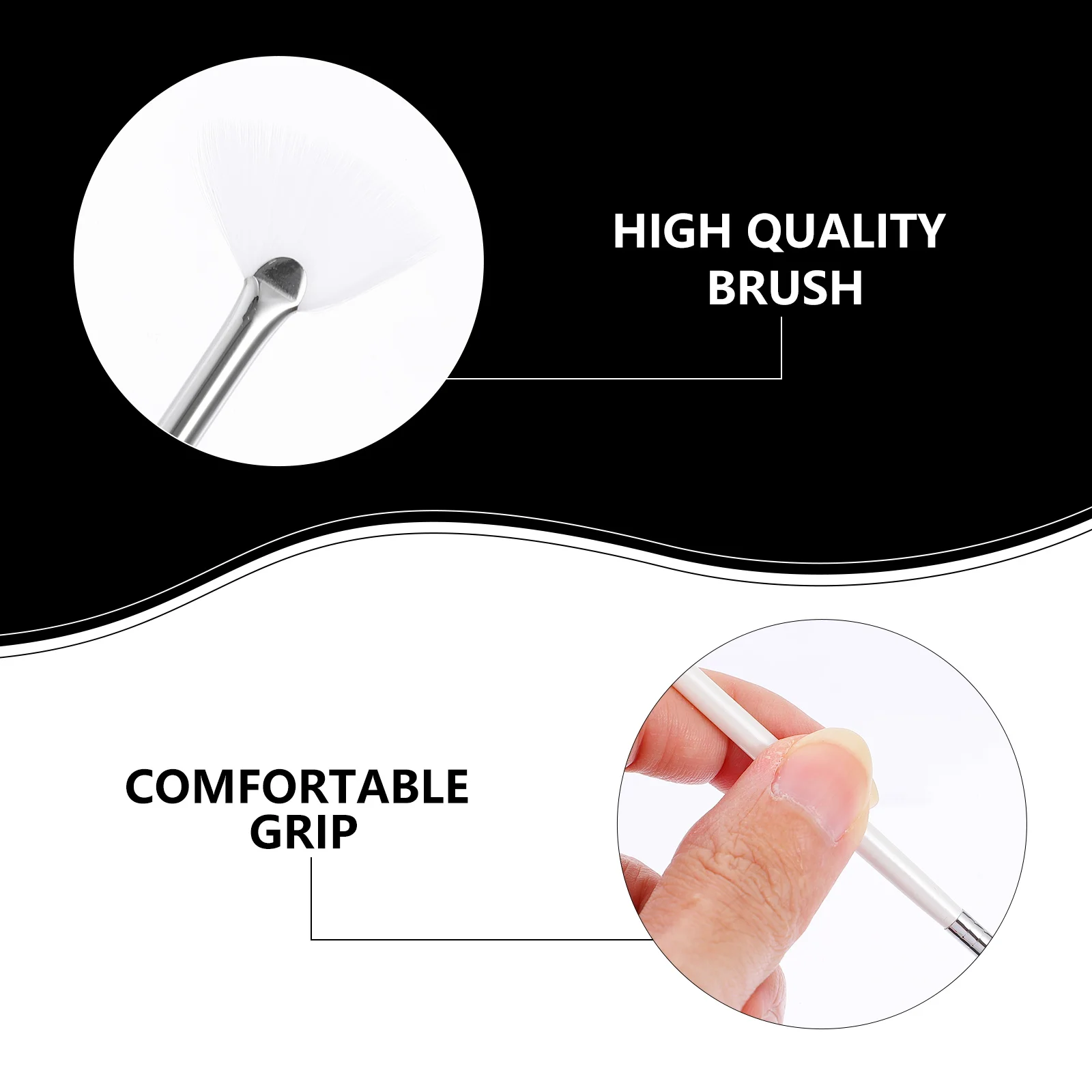 

2pcs Facial Fan Mask Brush Applicator Tools Set With Mixing Bowl White Skin Care Beauty Diy Lotion Applicator For Acid Brushing