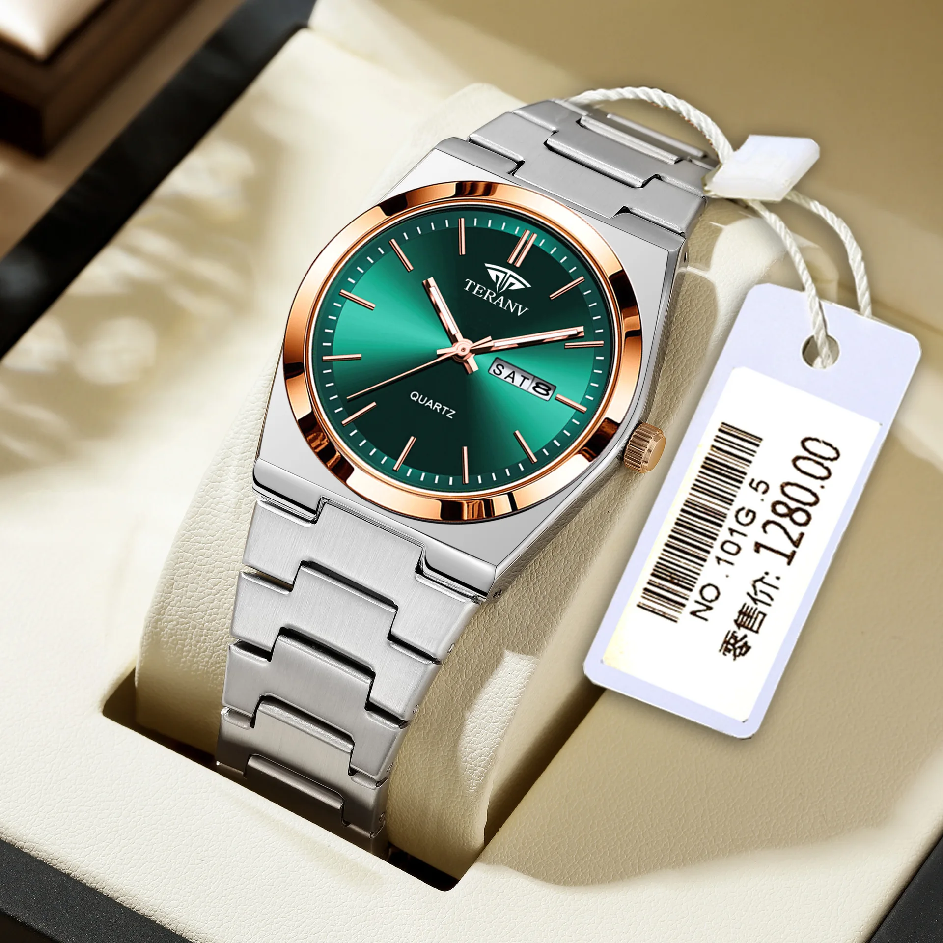 

UTHAI W00121 New luxury and exquisite men's watch dual calendar waterproof luminous quartz watch fashionable clock gift
