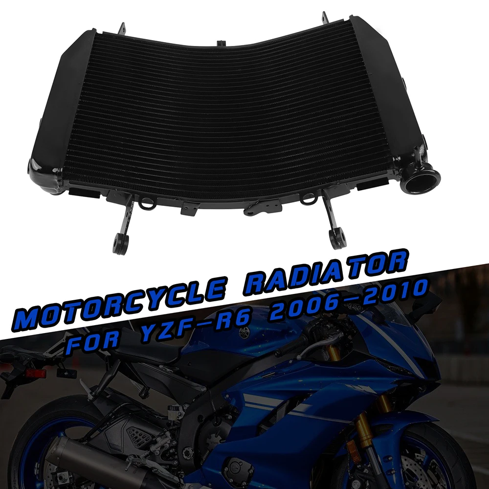 

YZFR6 Motorcycle Engine Radiator Aluminum Cooler Cooling Water Tank For Yamaha YZF R6 YZF-R6 2006-2010 2007 YZFR6 Accessories