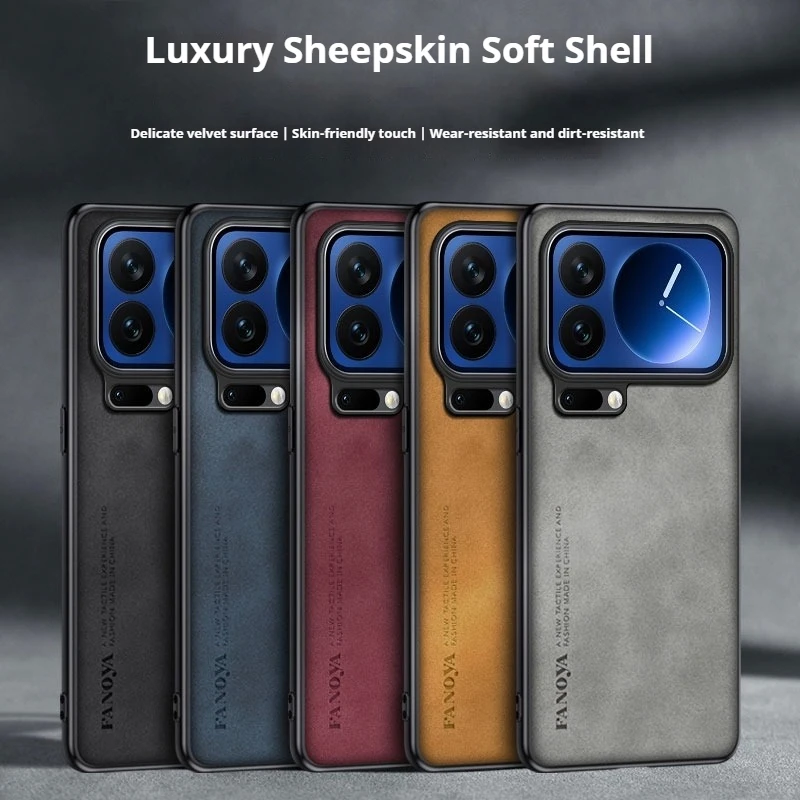 حافظة لهاتف Xiaomi 17 Pro Max 17Pro مصنوعة من جلد البولي يوريثان اللامع ومضادة للصدمات وغطاء خلفي مقاوم للصدمات من البلاستيك الصلب