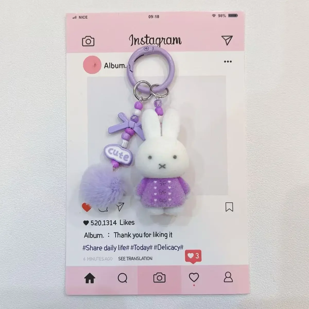 Neuer Miffy Niedlicher Kreativer Modischer Plüsch-Schlüsselanhänger Tragbarer Dekorativer Hasen-Anhänger Anime-Tasche Kawaii Geeignet als Geschenk für Freunde – Detail 3