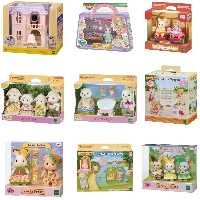 Sylvanian Families Blind Sleutelhanger Accessoires Figuren Originele Baby Dress Up Kinderen Speelgoed Meisje Speelgoed Keukens Familie Serie Cadeausets