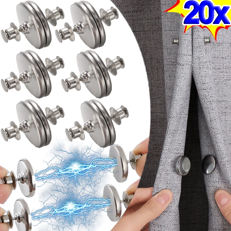 20/1 คู่ผ้าม่านแม่เหล็กปุ่มเล็บฟรีผ้าม่านหน้าต่างที่ถอดออกได้แม่เหล็กคลิปหัวเข็มขัดปรับผ้าม่านอุปกรณ์ตกแต่ง