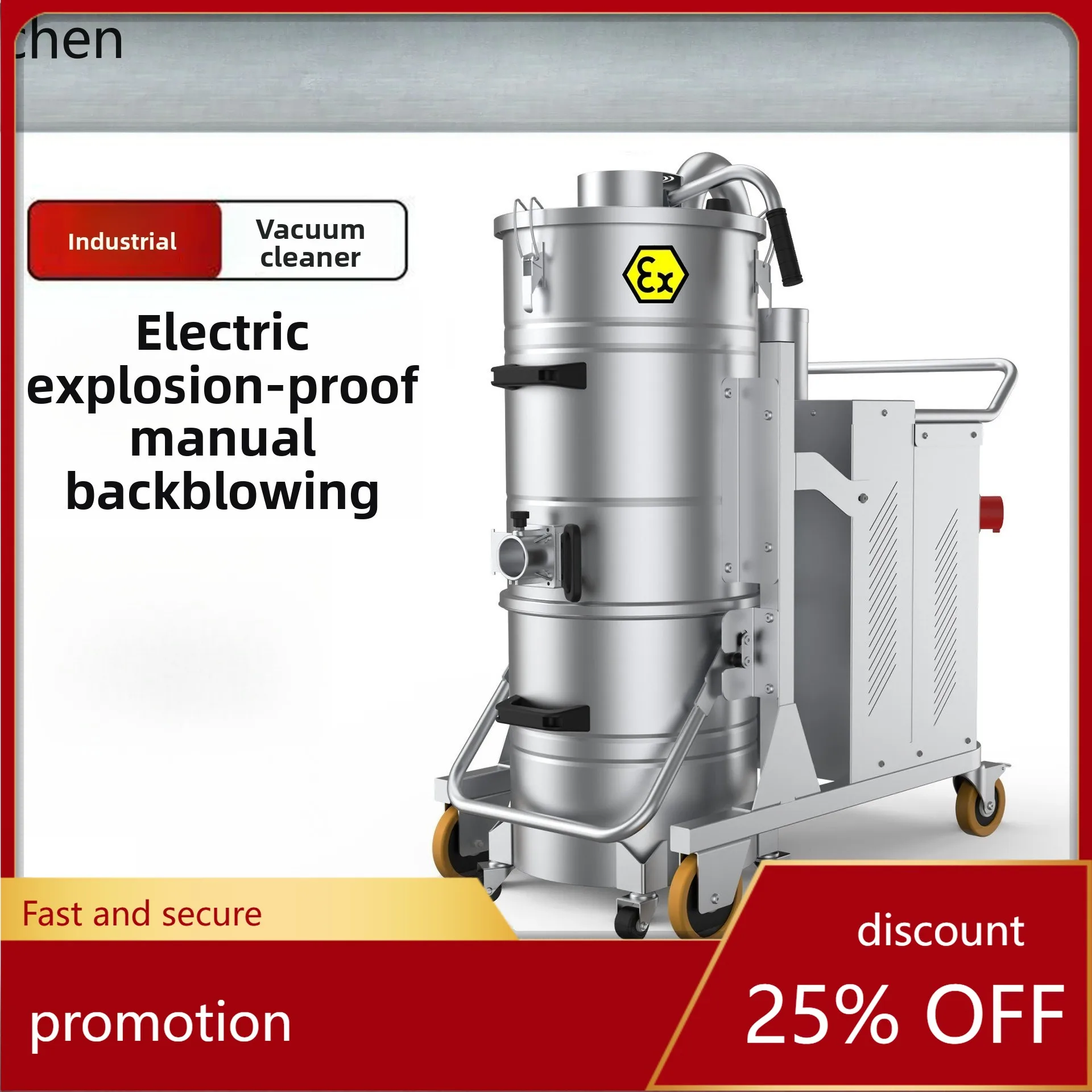 

HXL High-Power Industrial Vacuum Cleaner Dust Iron Scrap Vacuum Machine Bucket Type Explosion-Proof