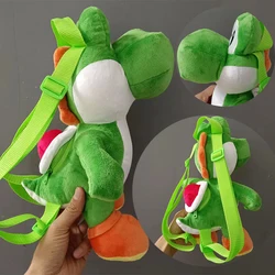 Mochila escolar de piel de Super Mario Bros Yoshi para mujer, de gran capacidad bolso de hombro, muñeco Kawaii de Anime, regalos