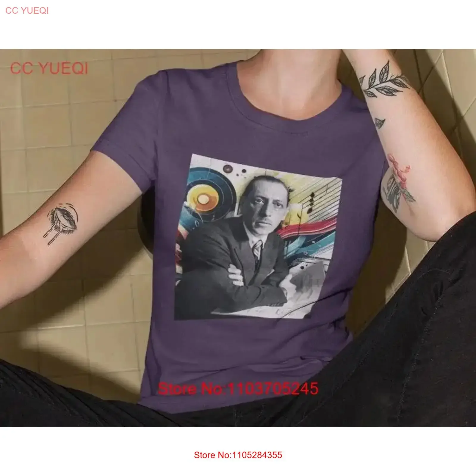 Igor Stravinsky Composer Crewneck T shirt Music Teacher Student vintage Washed designer clothes Top For Everyday Wear Versatile