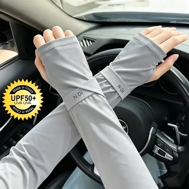 1 Pair Mens Ice Arm Sleeves Sunscreen Elastic Driving Gloves Outdoor UV Protection Arm Cover Sleeves Lightweight Cool Muff New 1 Pair Mens Ice Arm Sleeves Sunscreen Elastic Driving Gloves Outdoor UV Protection Arm Cover Sleeves Lightweight Cool Muff New