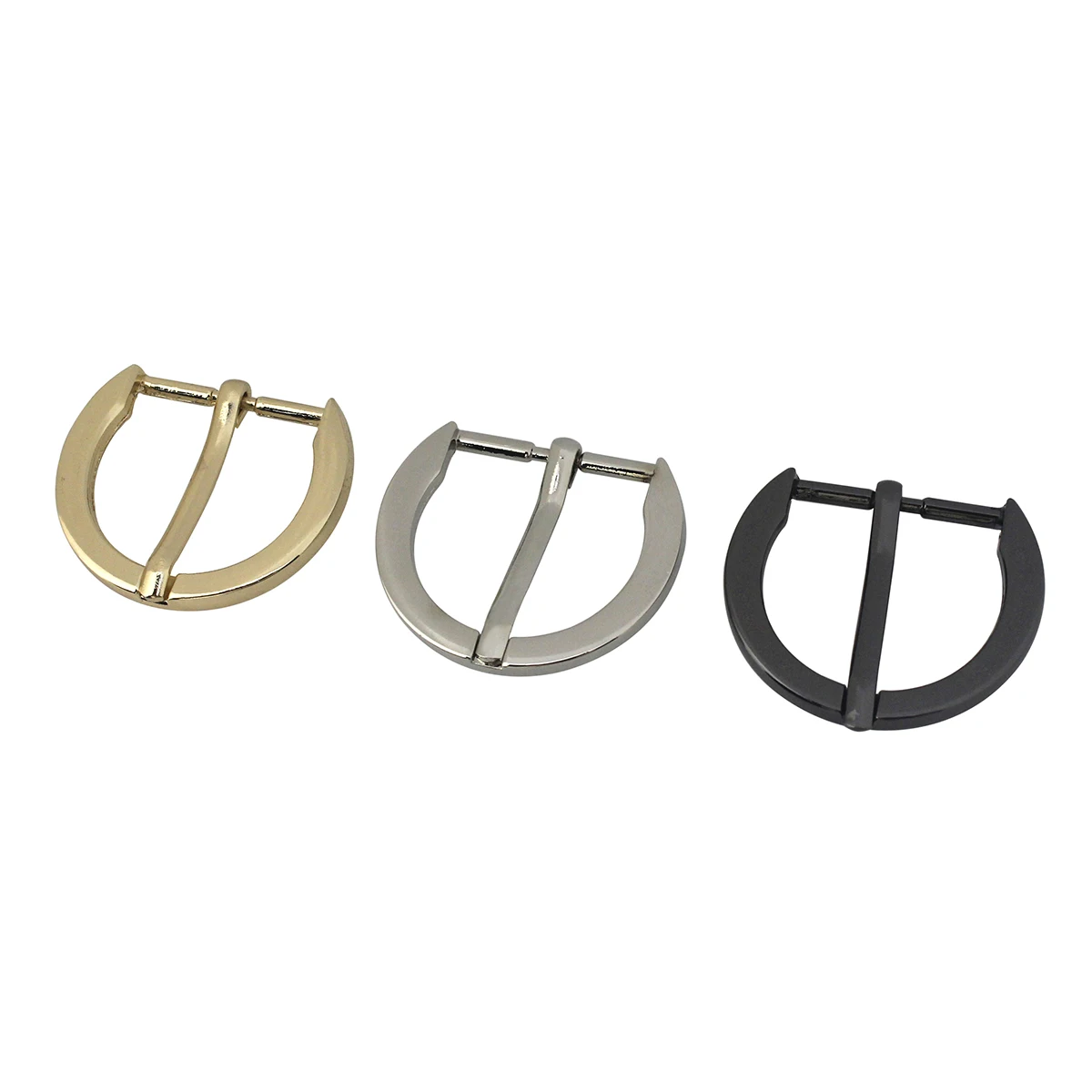 1pcs Metal Semicircle Shape Single Pin Belt Buckle Durable Adjuster Clasp for Leather Craft Bag Strap Belt Shoes Garment Webbing