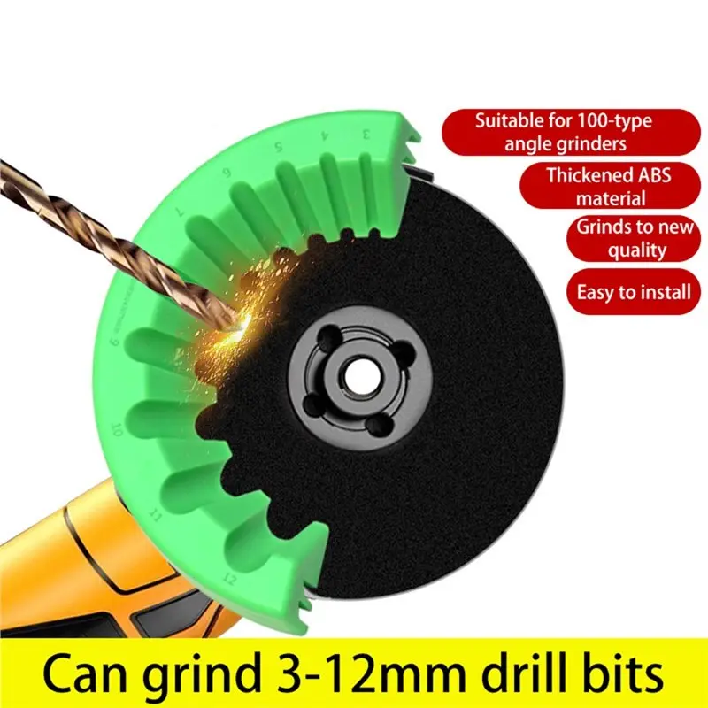WORTHOWN-Powered Hole Drill Bit Grinding Sharpener 10PCS 3-12Mm 10 Model Polishing Tool Applicable To Angle Grinder